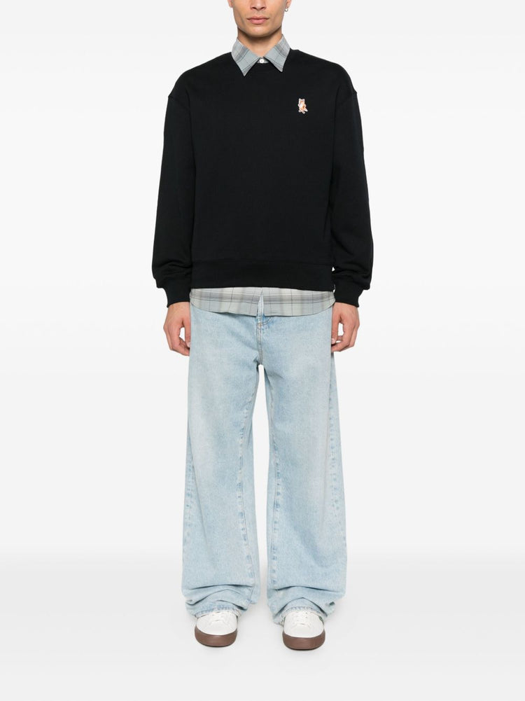 Maison Kitsuné Fox-embroidered cotton sweatshirt