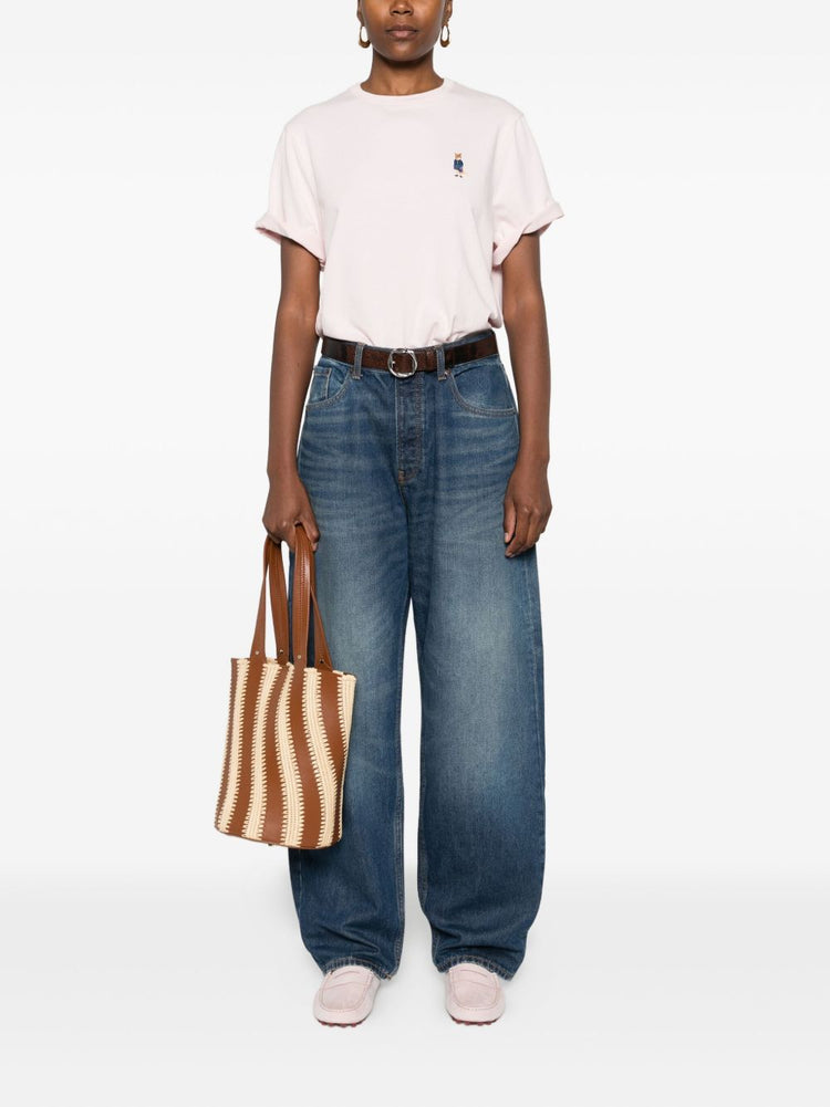 Maison Kitsuné Fox-embroidered cotton T-shirt