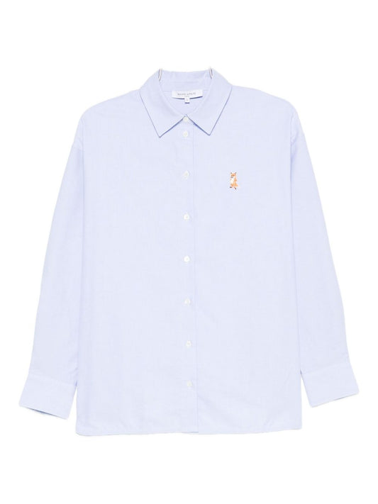 Maison Kitsuné Cotton shirt with long sleeves and structured collar