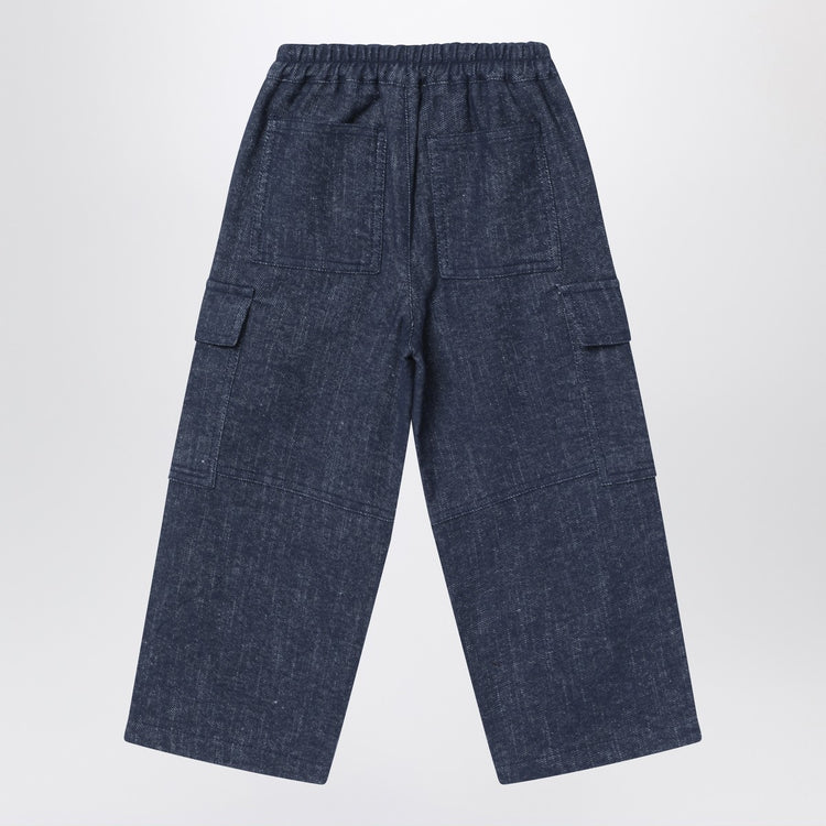 Il Gufo Blue denim cargo pants