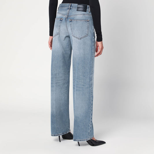 HAIKURE Wide blue washed effect jeans