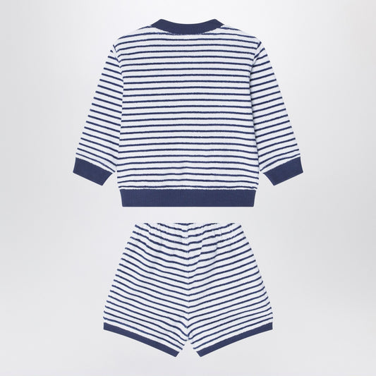 K-Way Sponge outfit white/cobalt blue striped