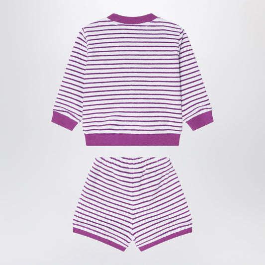 K-Way Sponge outfit white/purple striped