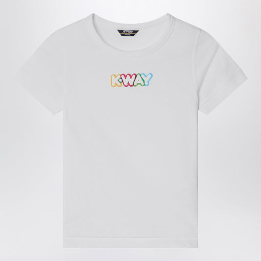 K-Way White Emel t-shirt with logo