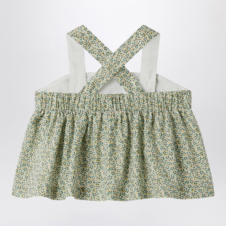 Il Gufo Forest green top in Liberty fabric
