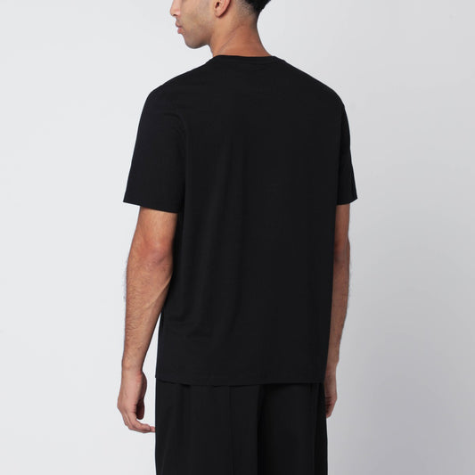 Maison Kitsuné Black regular T-shirt with logo patch