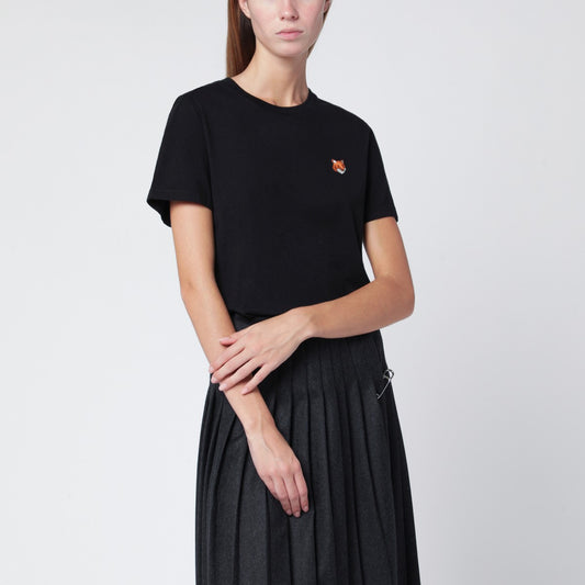 Maison Kitsuné Black T-shirt with logo patch