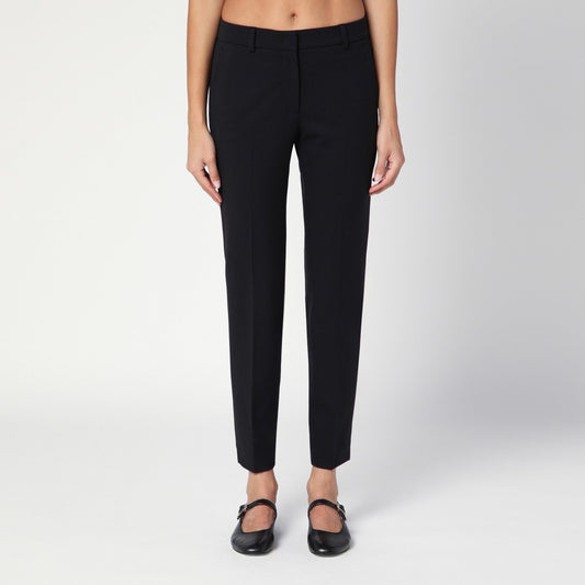 QUELLEDUE Black wool blend slim trousers