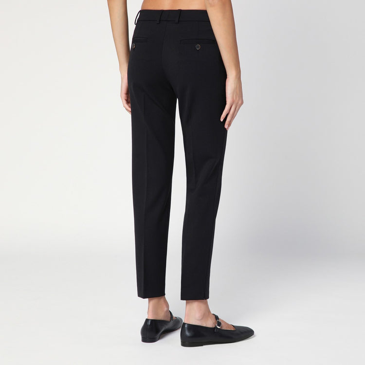 QUELLEDUE Black wool blend slim trousers