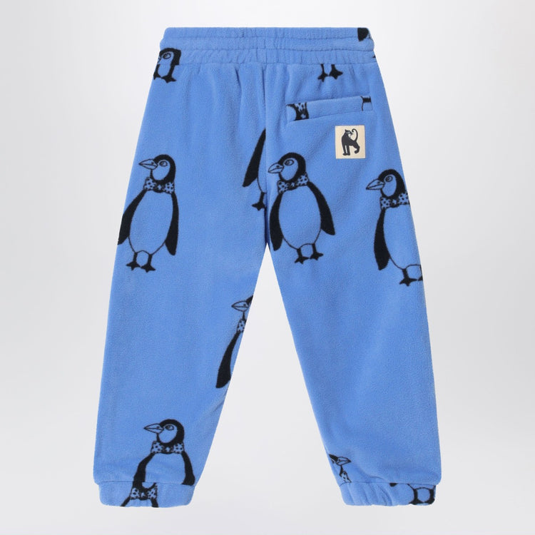 Mini Rodini Blue jogging trousers with penguins