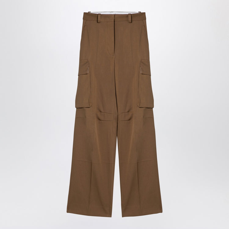Victoria Beckham Tobacco-coloured cotton cargo trousers