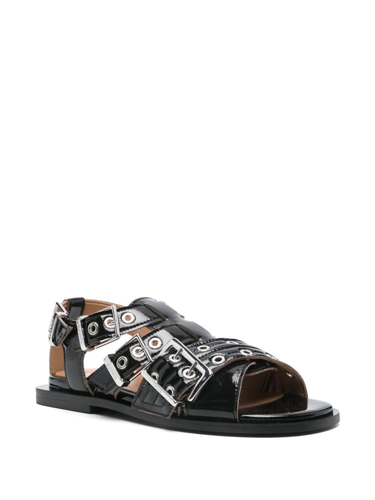 Ganni eyelet-detailing sandals