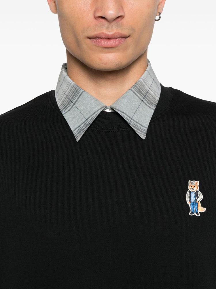 Maison Kitsuné Fox-embroidered cotton sweatshirt