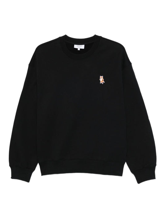Maison Kitsuné Fox-embroidered cotton sweatshirt