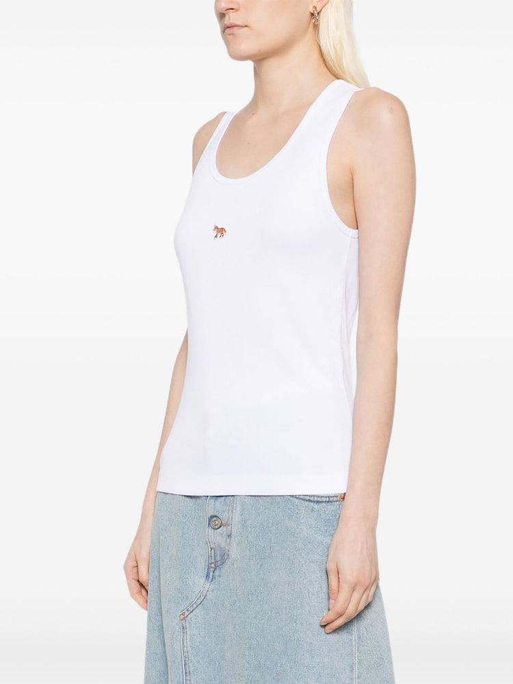 Maison Kitsuné Fox-embroidered tank top