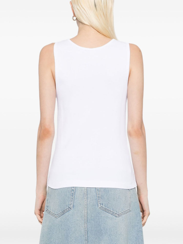 Maison Kitsuné Fox-embroidered tank top
