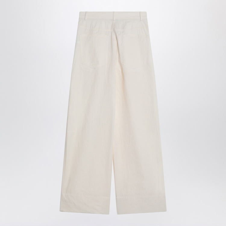 MKDT Studio Wide écru trousers in cotton