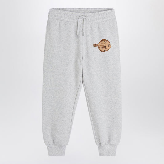 Mini Rodini Gray jogging pants with Flundra print