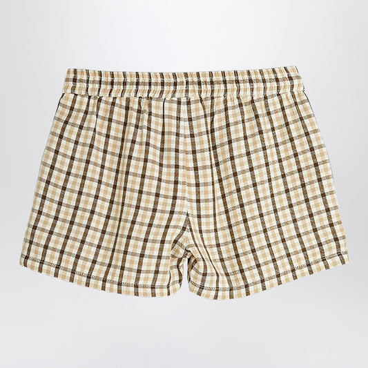 Mini Rodini Beige shorts with check pattern