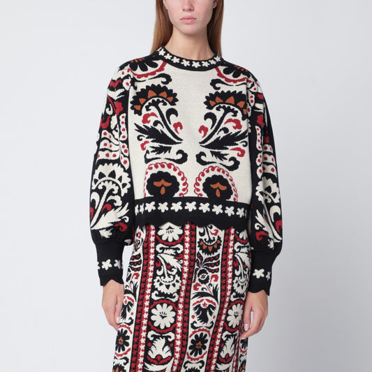 FARM Rio Ivory sweater with tapestry