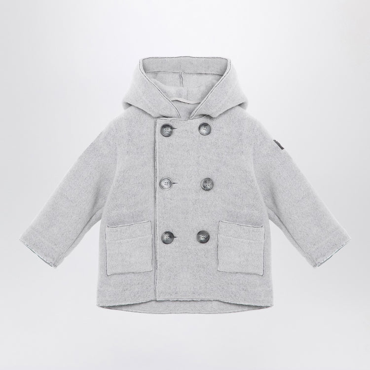 Il Gufo Grey double-breasted fleece jacket