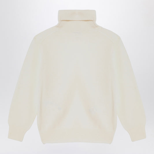 Il Gufo Ivory turtleneck sweater in wool