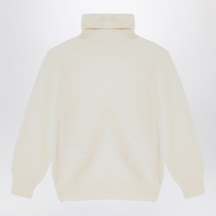 Il Gufo Ivory turtleneck sweater in wool