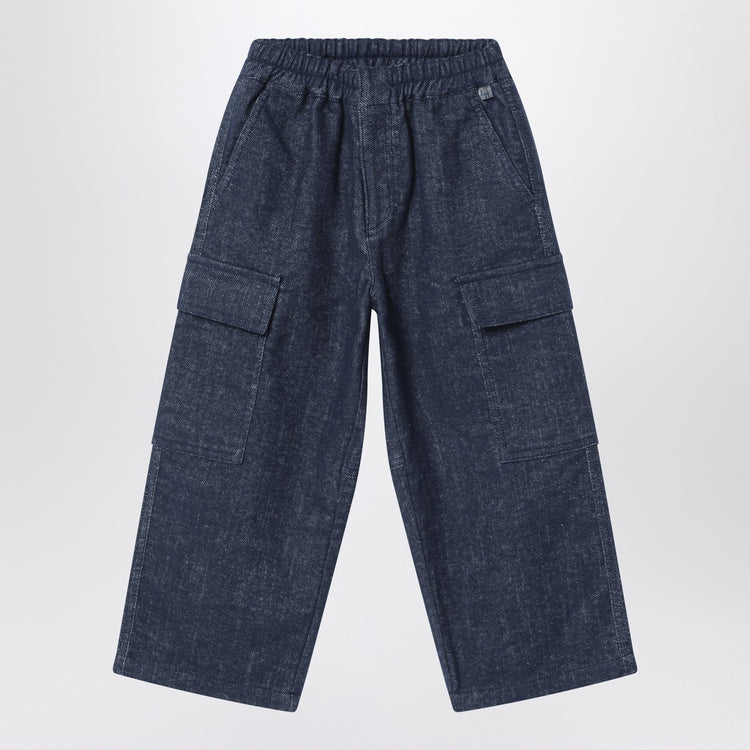 Il Gufo Blue denim cargo pants