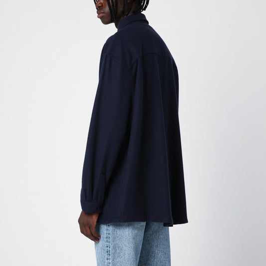 Destin Dark blue wool and cashmere overshirt