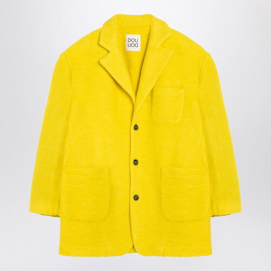 Douuod Yellow single-breasted coat in wool blend