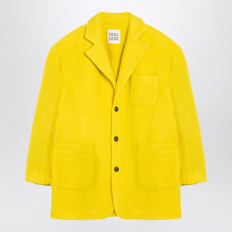 Douuod Yellow single-breasted coat in wool blend