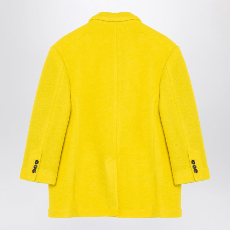 Douuod Yellow single-breasted coat in wool blend