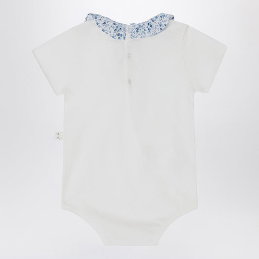 Teddy & Minou White romper with Liberty fabric collar