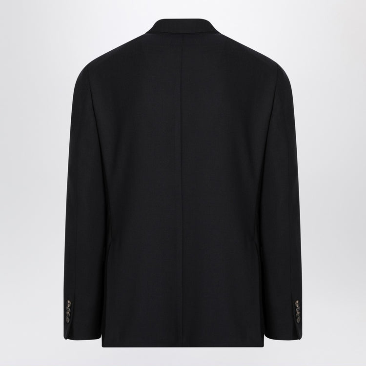 Santaniello Blue wool blend single-breasted jacket