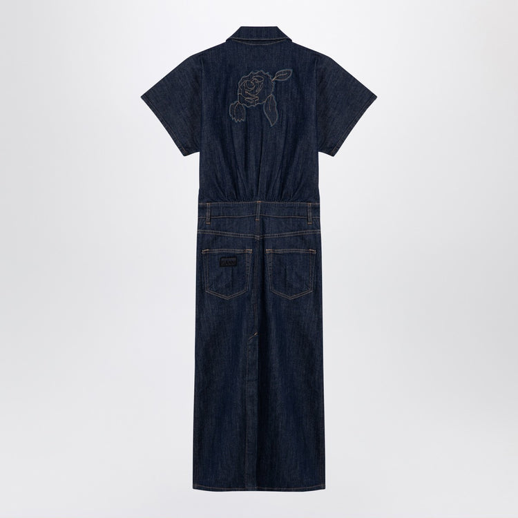GANNI Blue midi dress in organic denim