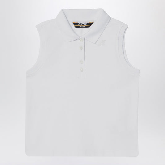 K-Way White sleeveless cotton polo