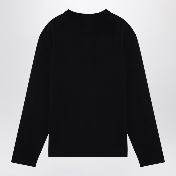 Tekla Black pyjama crew-neck sweater