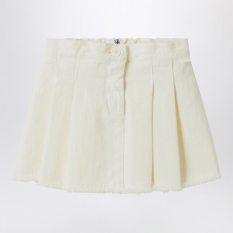 Il Gufo White milk skirt in denim
