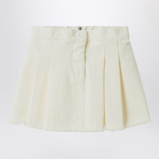 Il Gufo White milk skirt in denim