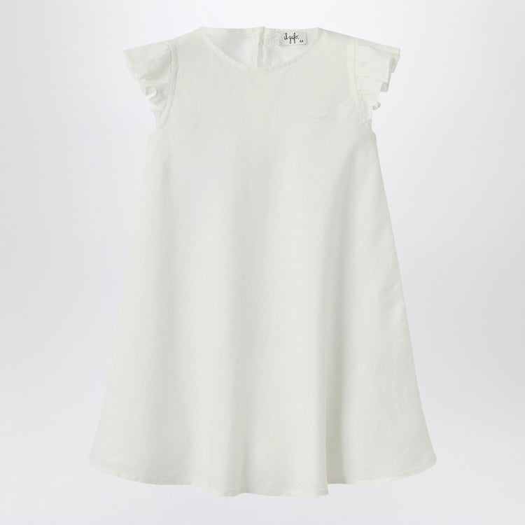 Il Gufo White linen dress with ruffles