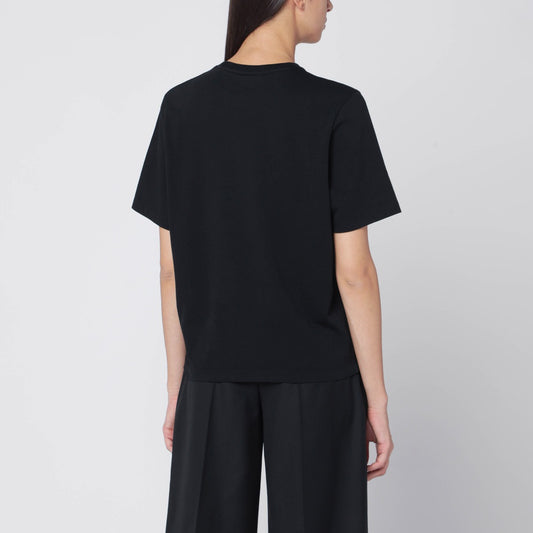 Maison Kitsuné Black T-shirt with logo patch