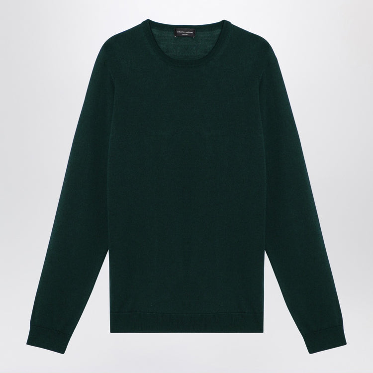 Roberto Collina Bottle green merino wool crew-neck sweater