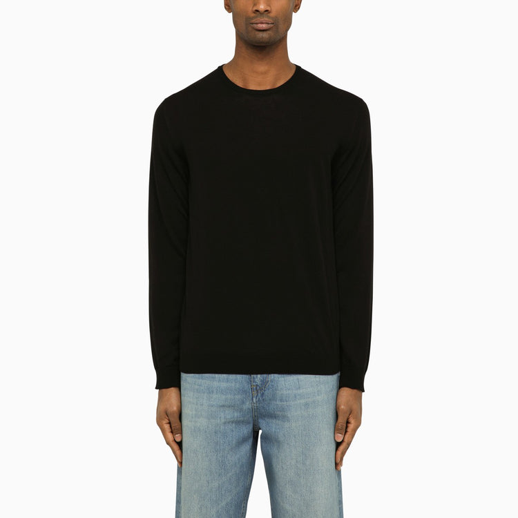 Roberto Collina Black cotton crew-neck sweater