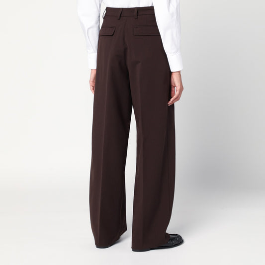 TheLatest Wide-leg brown wool blend trousers