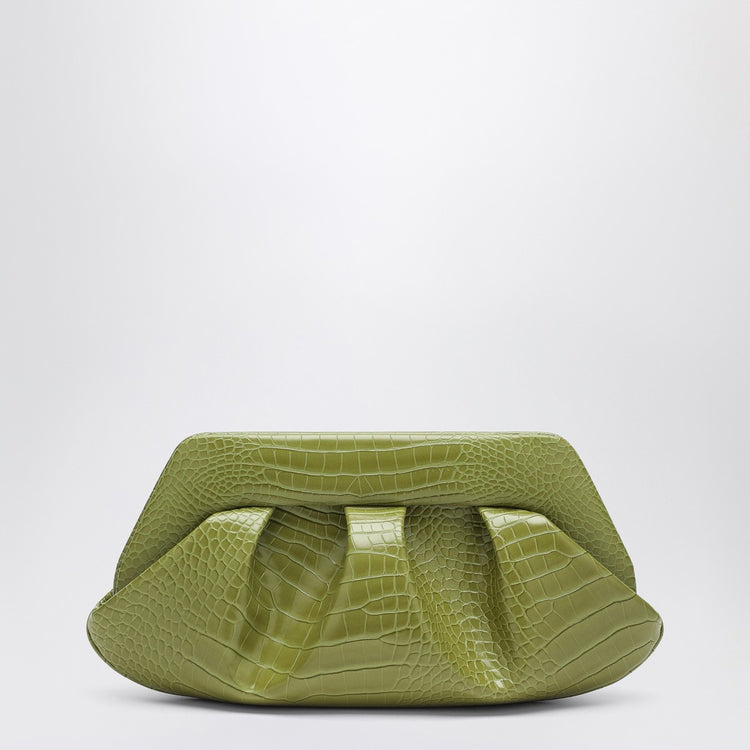 THEMOIRè Emera clutch kiwi crocodile effect